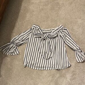 Elegant Striped Off-Shoulder Blouse